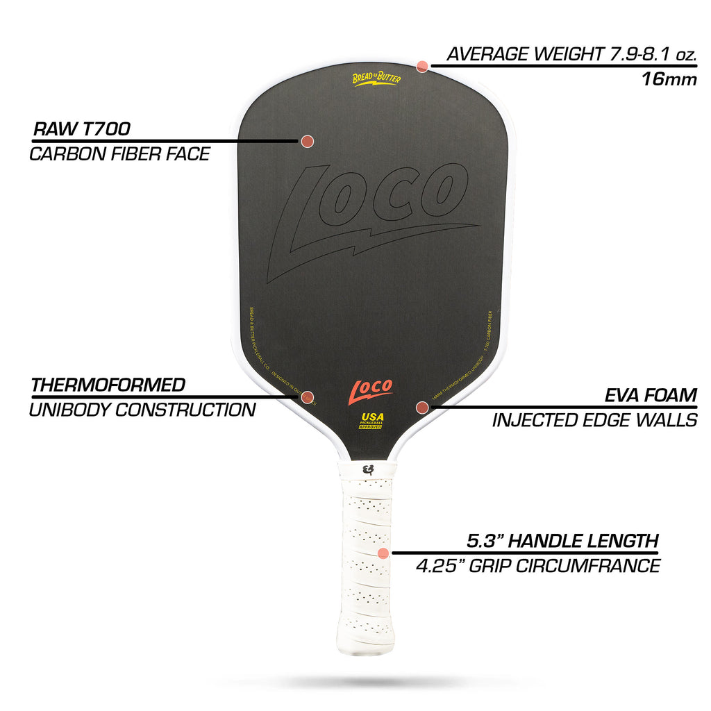 The Loco 16mm Pickleball Paddle Read Description Bread & Butter